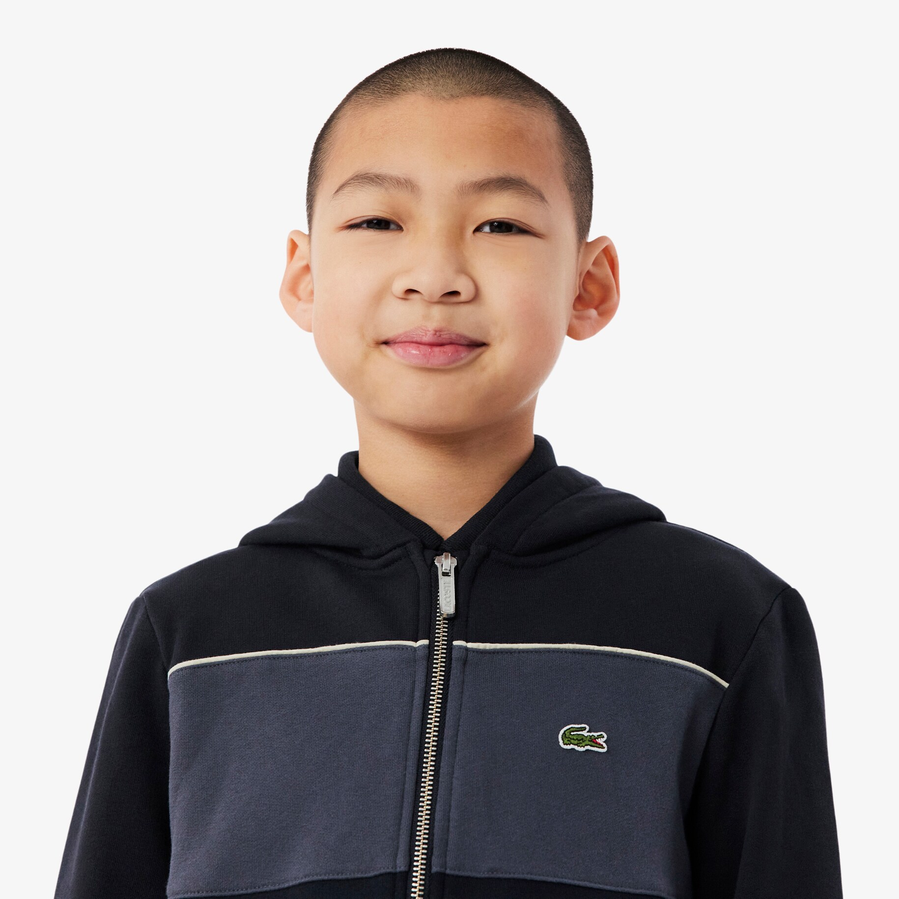 Colour-Block Zipped Hoodie image number 1