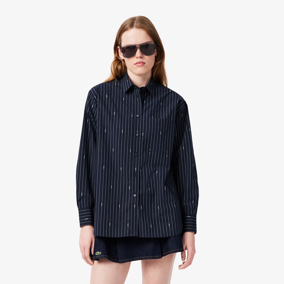 Oversized Striped Jacquard Shirt image number 0
