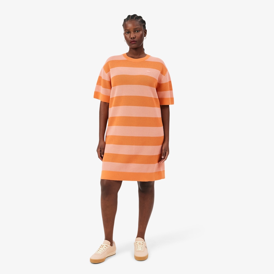 Striped Mesh Knit T-shirt Dress image number 6