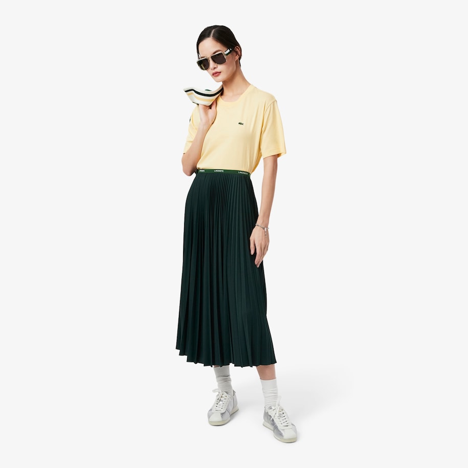 Long Pleated Elasticated Waist Skirt image number 0