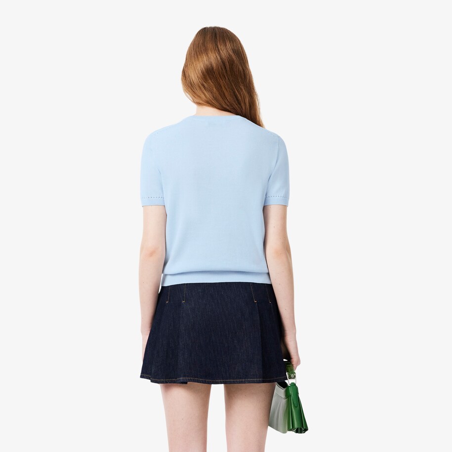 Short Sleeved 3D Knit Sweater image number 2