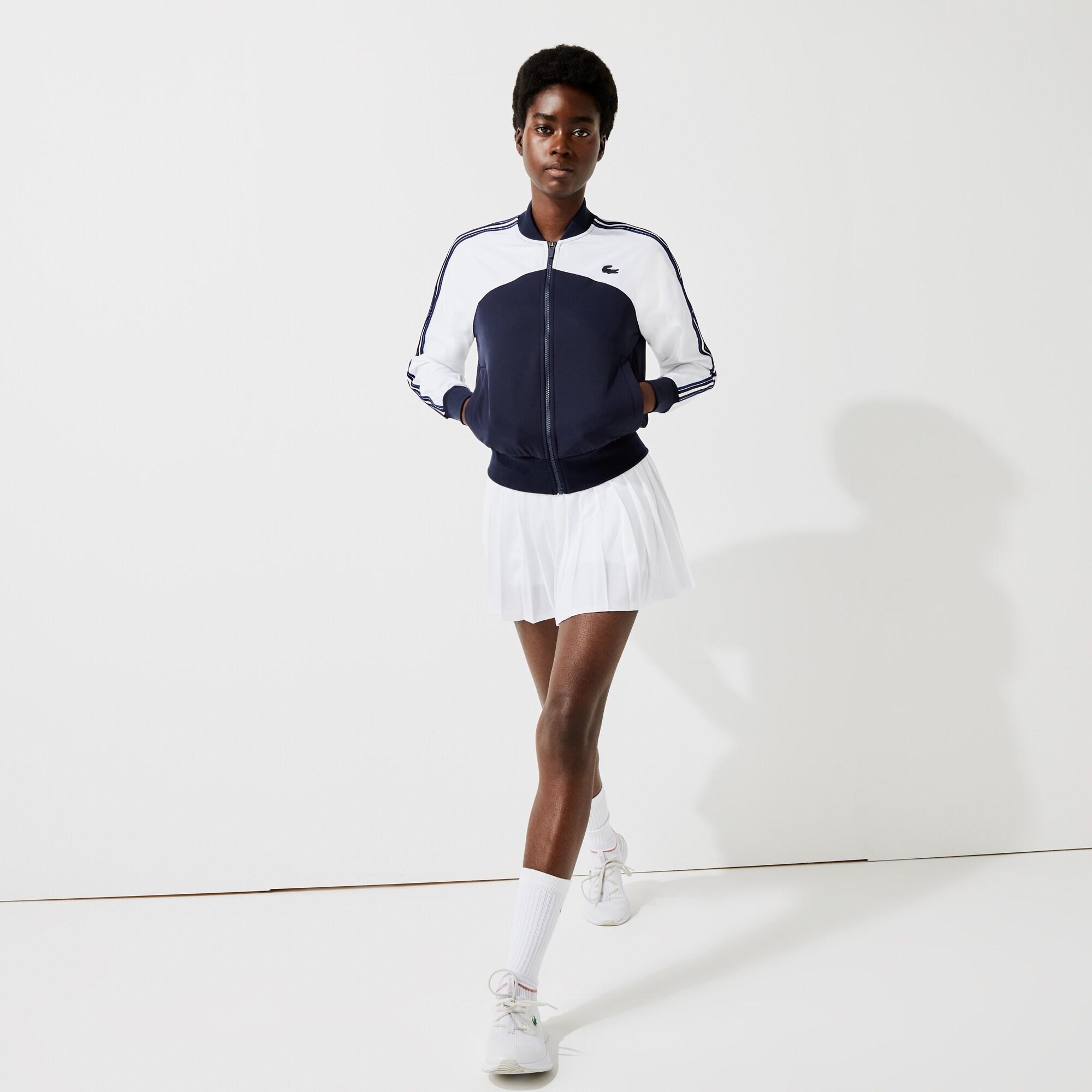 Loose Fit Colorblock Zip Teddy Jacket