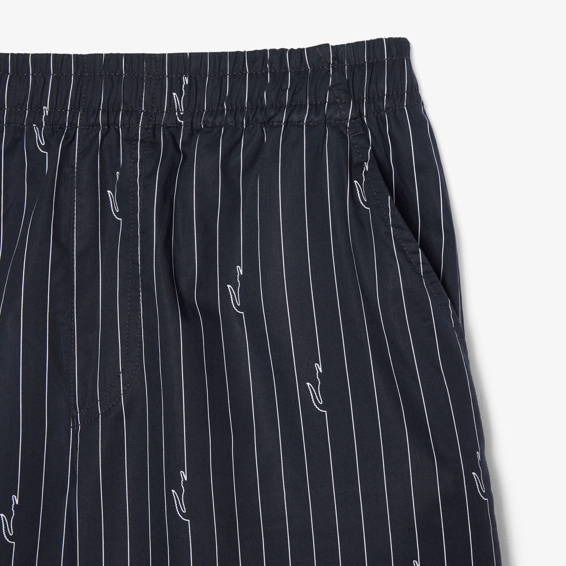 Crocodile Print Stripe Cotton Shorts image number 1