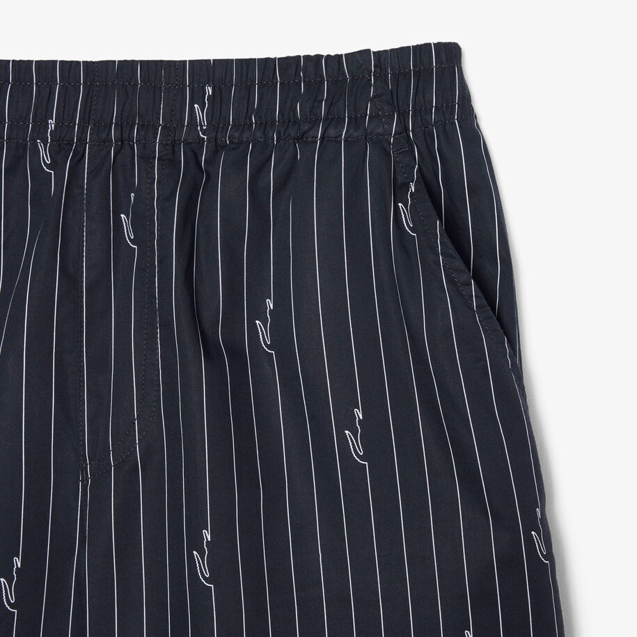 Crocodile Print Stripe Cotton Shorts image number 1