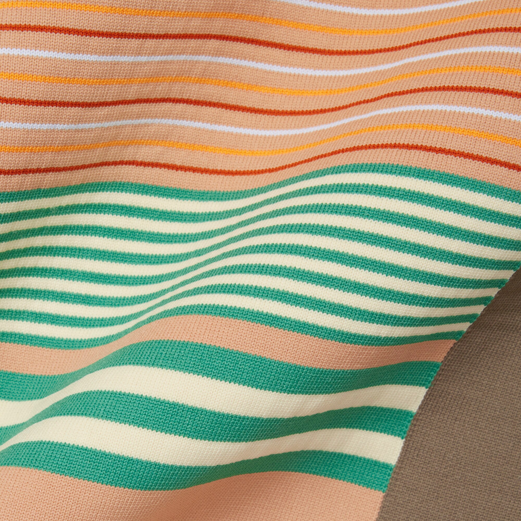 Runway Textured Stripe Polo Collar Sweater image number 6