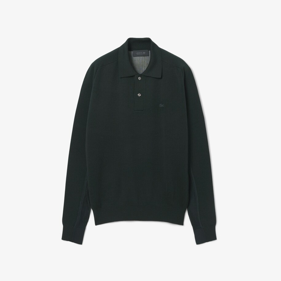 Runway Wool Blend Polo Collar Sweater image number 3