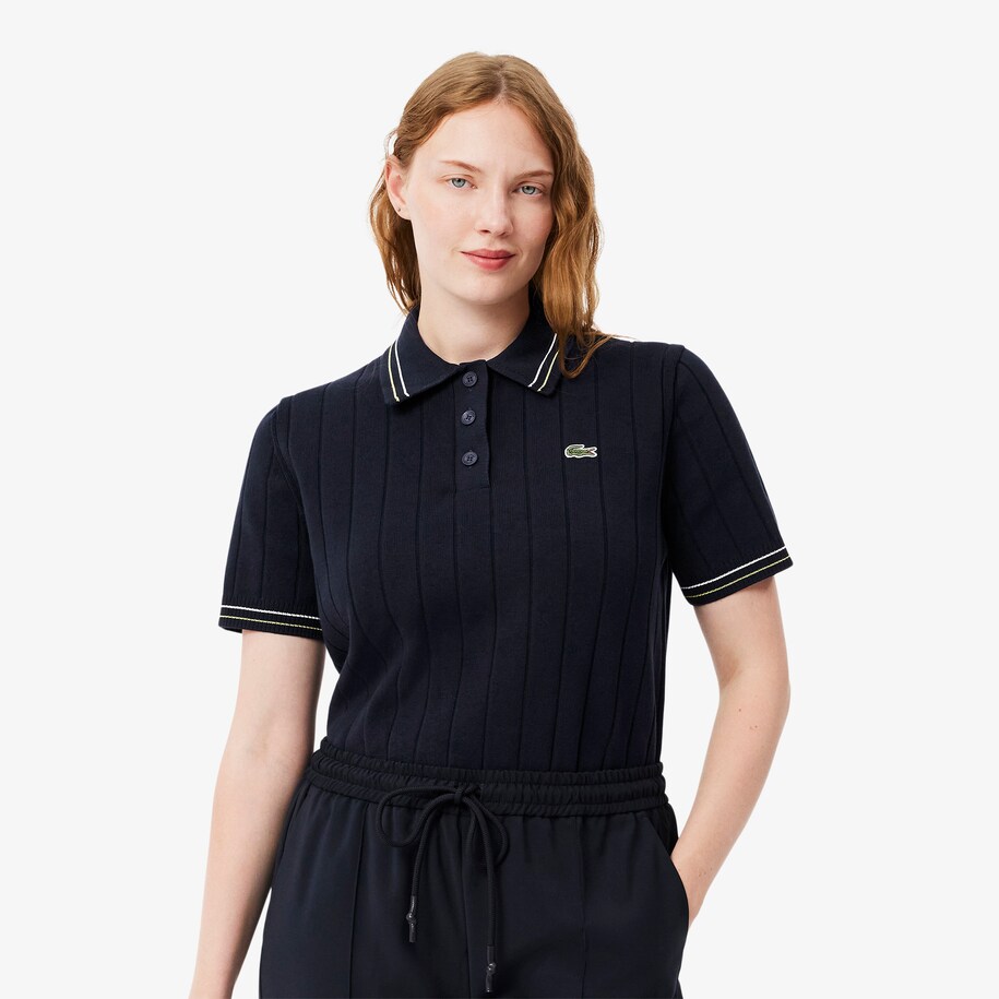 French Made Ribbed Cotton Polo Shirt image number 5
