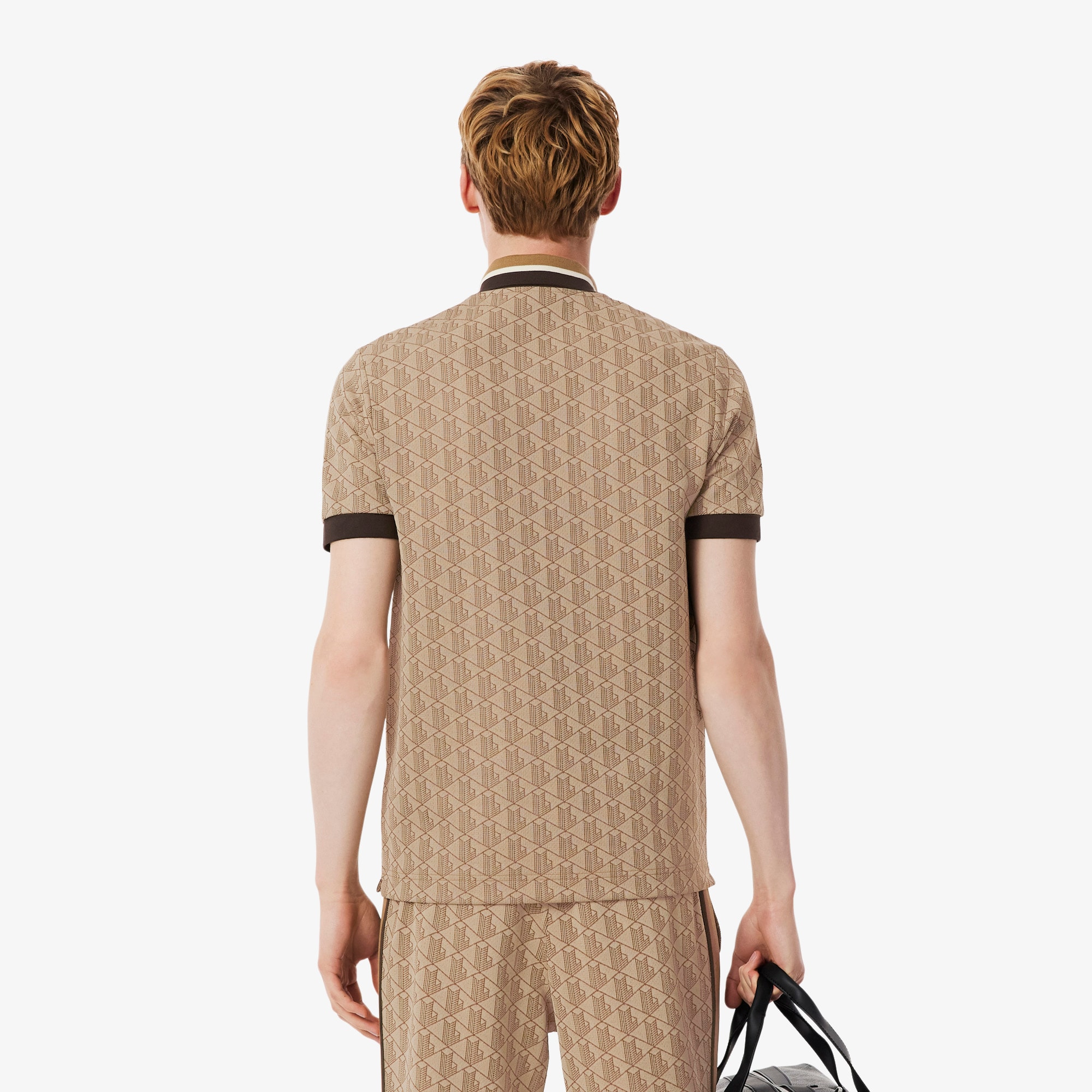 Classic Fit Contrast Collar Monogram Motif Polo Shirt image number 2