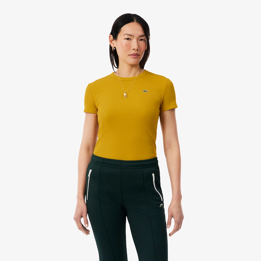 Slim Fit Ribbed Cotton T-shirt image number 0