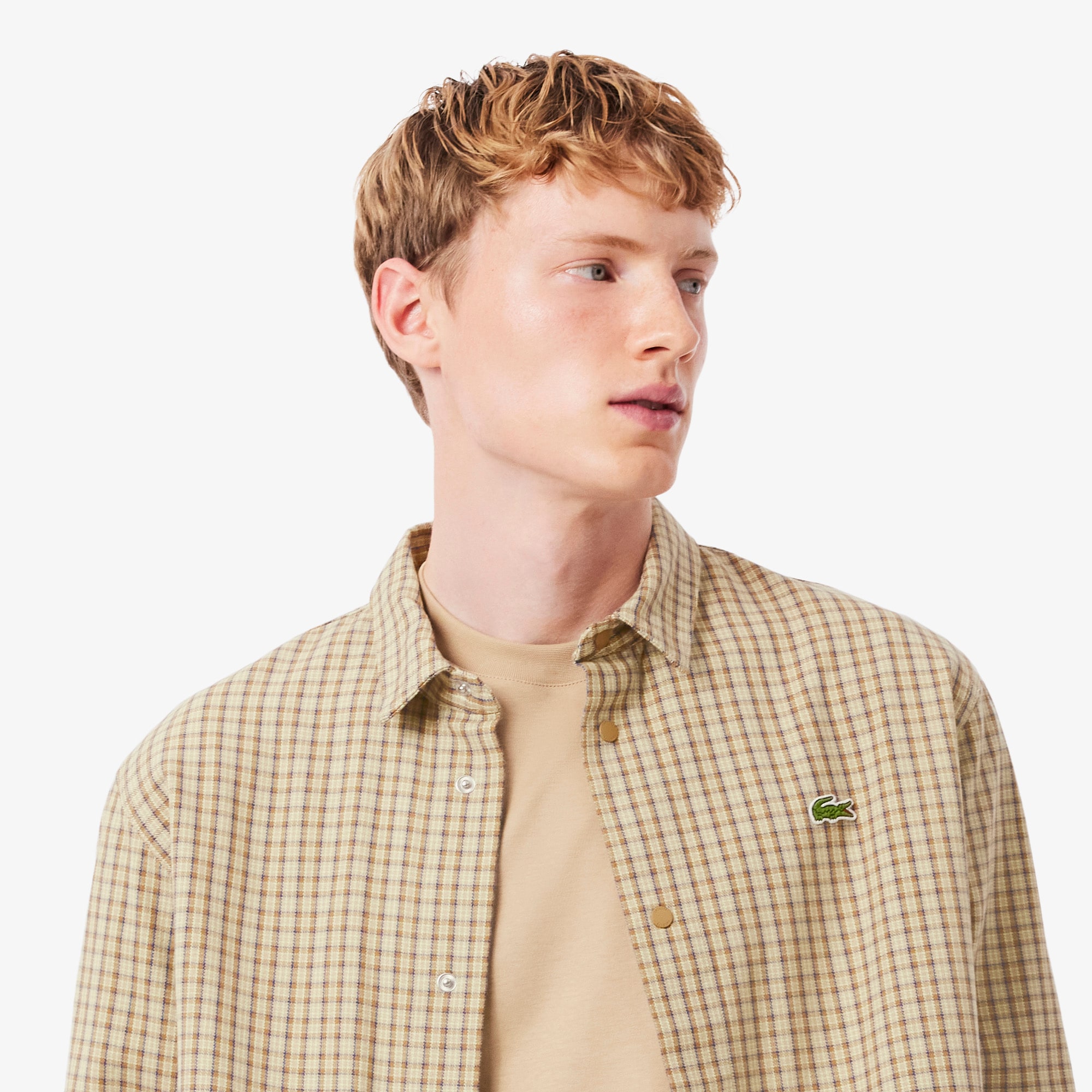 Oversized Heavy Cotton Plaid Overshirt image number 1