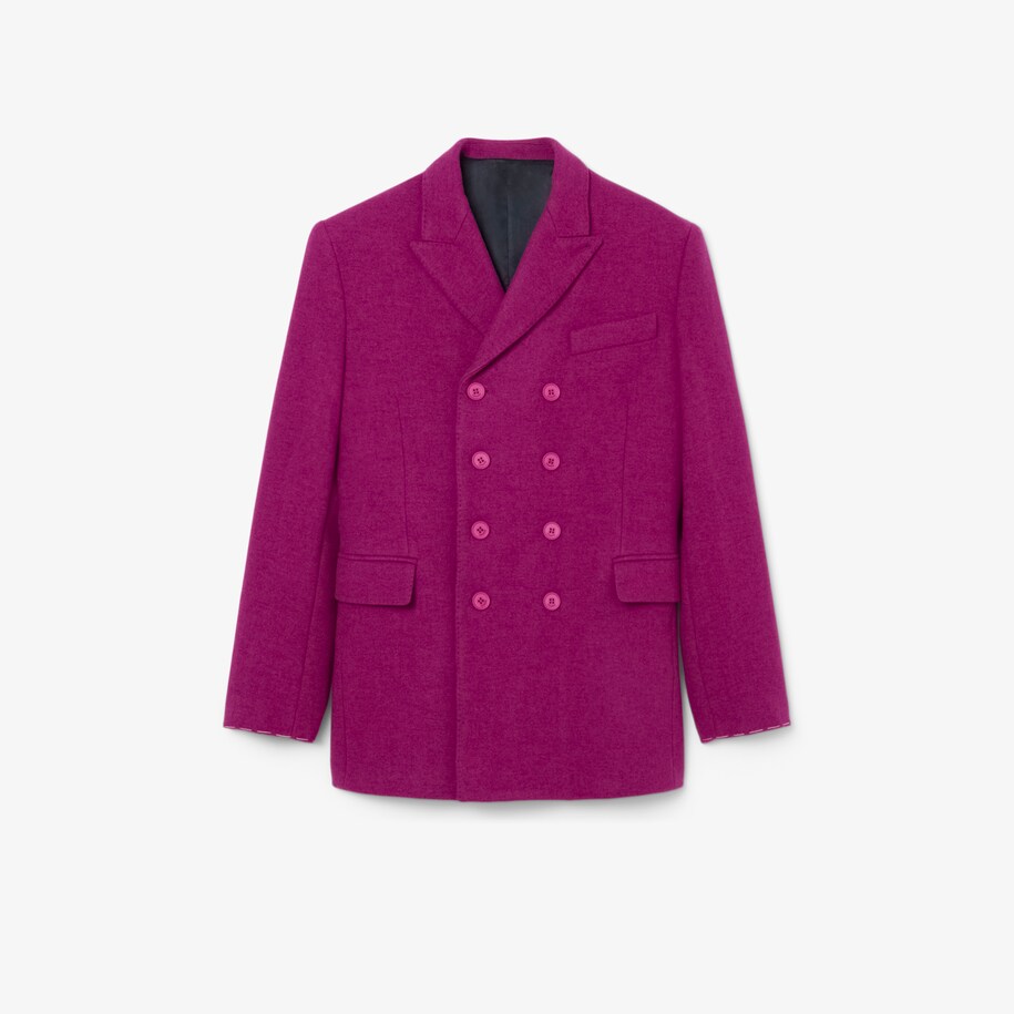 Runway Double Breasted Marbled Wool Blazer image number 3