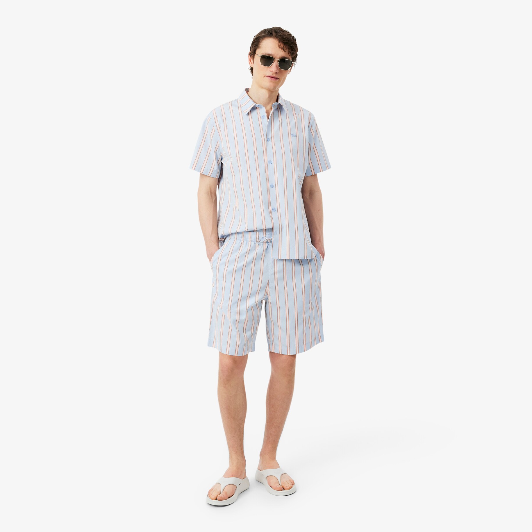 Striped Cotton Poplin Shorts image number 0