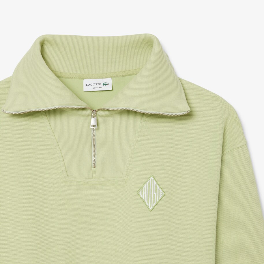 Loose Fit Zipped Neck Piqu&eacute; Sweatshirt image number 4