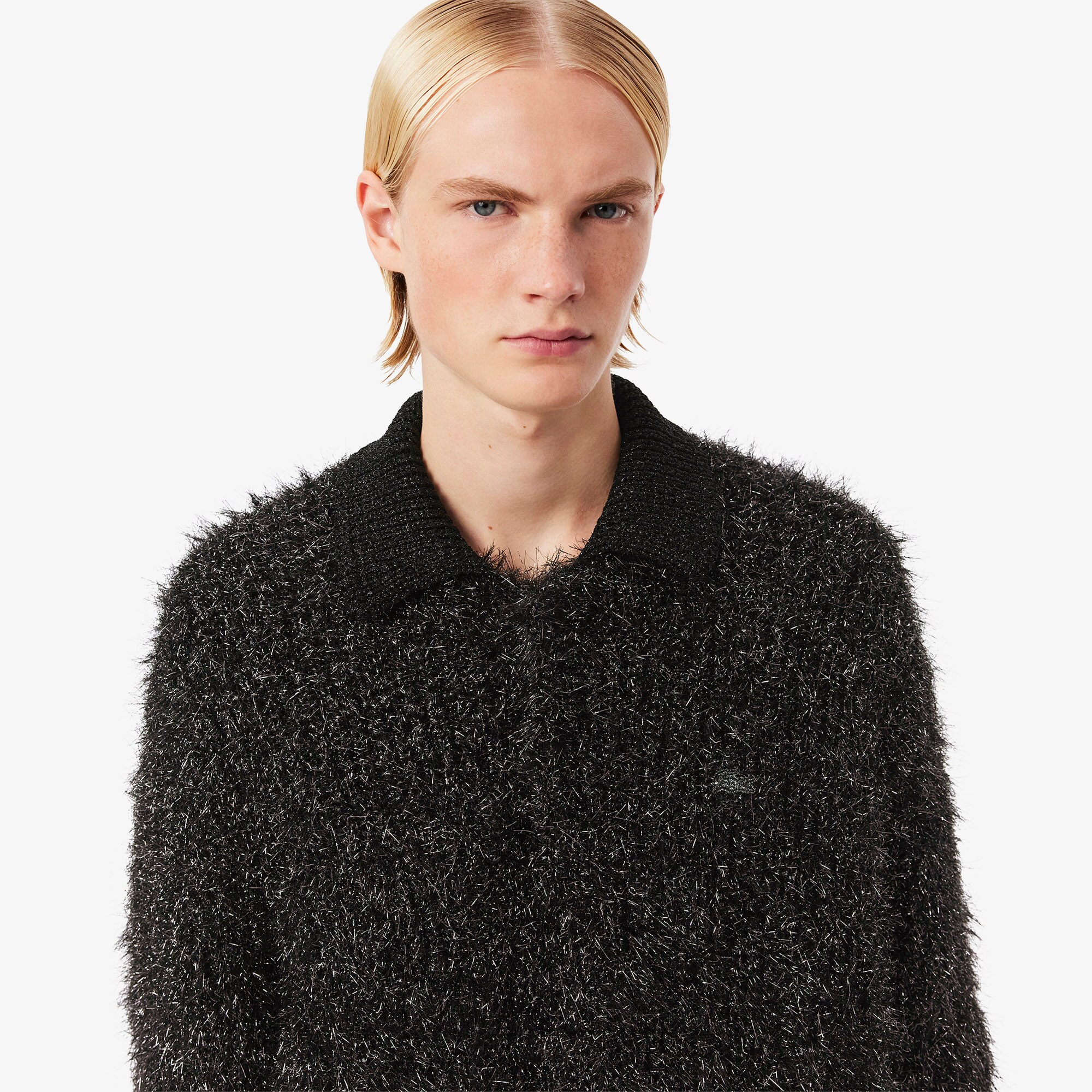 Sweater Lurex Knit Kerah Polo Runway image number 1