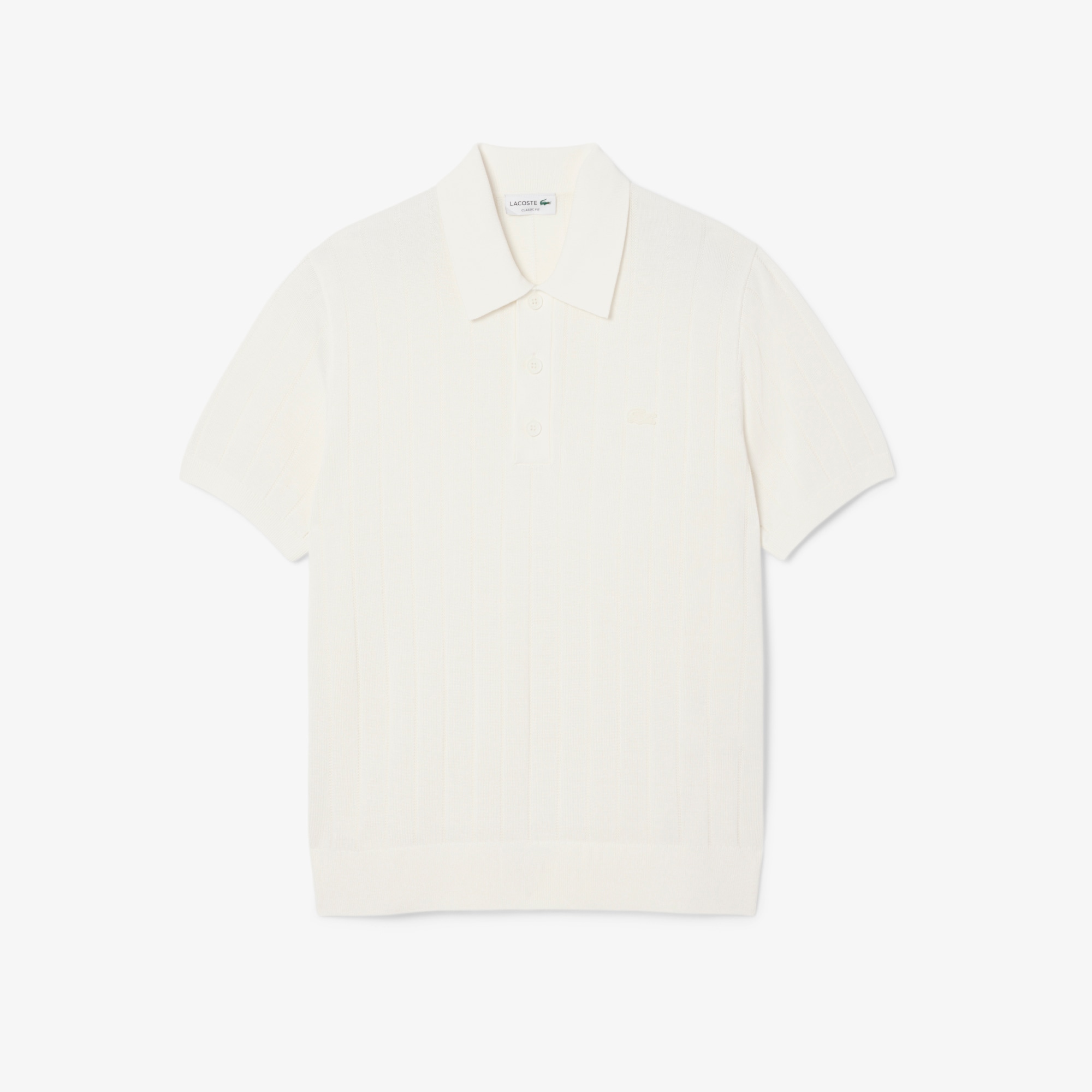 Fluid Ribbed Knit Polo Collar Sweater image number 3