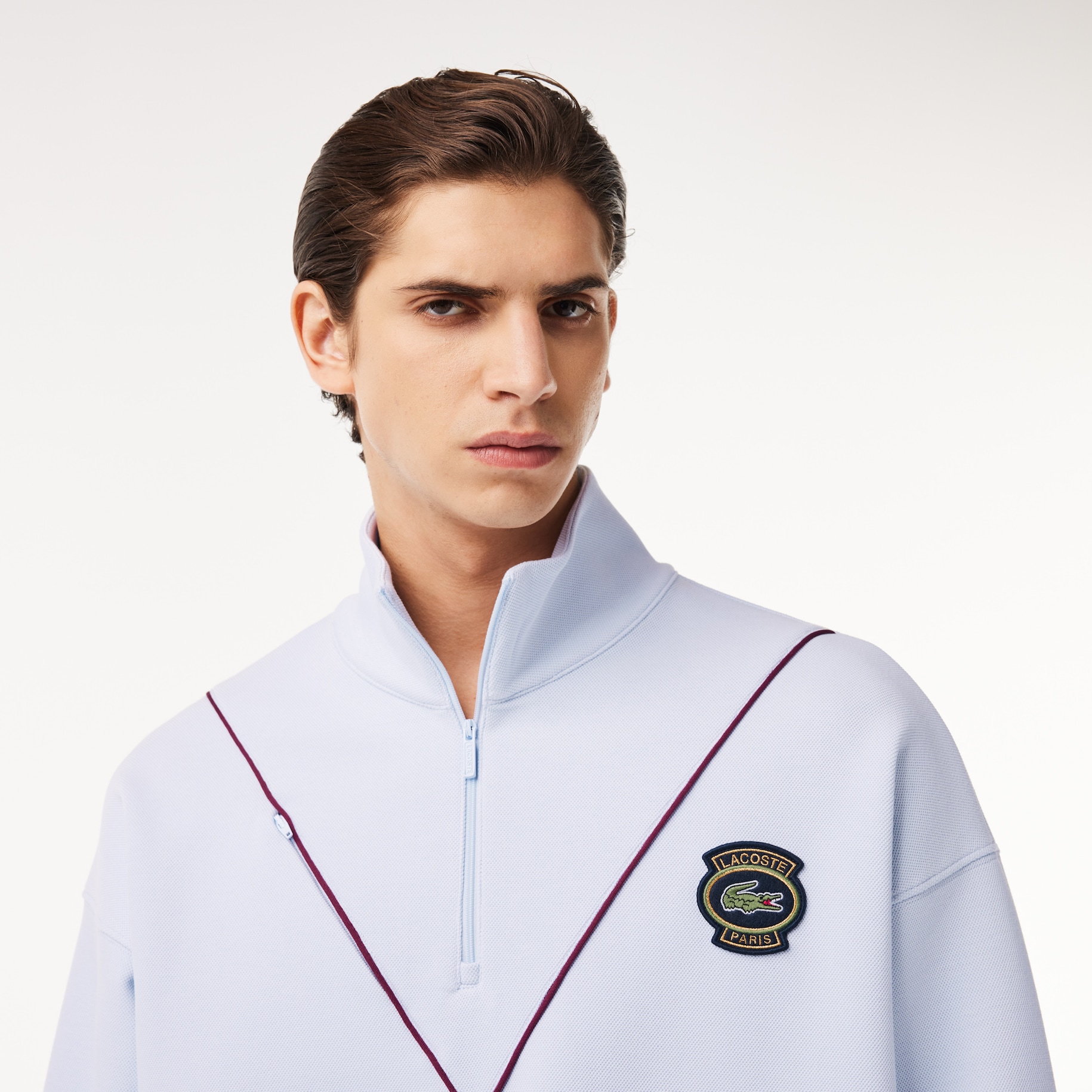 Loose Fit Zip Neck Piqué Sweatshirt image number 1