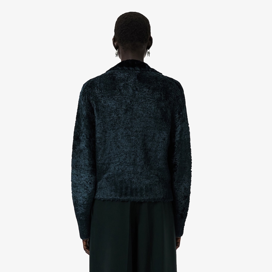 Runway Polo Collar Velour Sweater image number 2