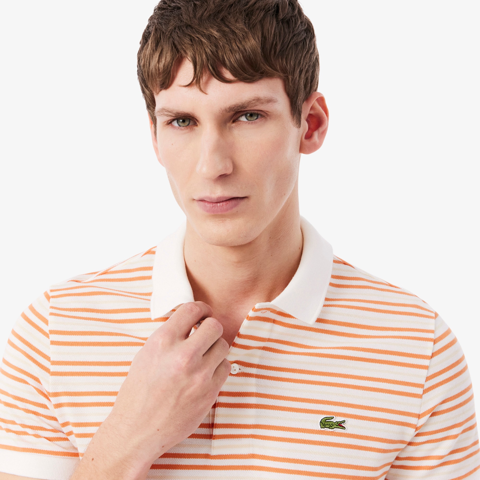 Classic Fit Striped Petit Piqu&eacute; Polo Shirt image number 1