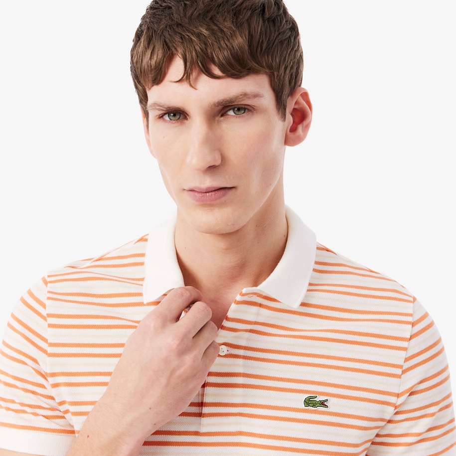 Classic Fit Striped Petit Piqu&eacute; Polo Shirt image number 1