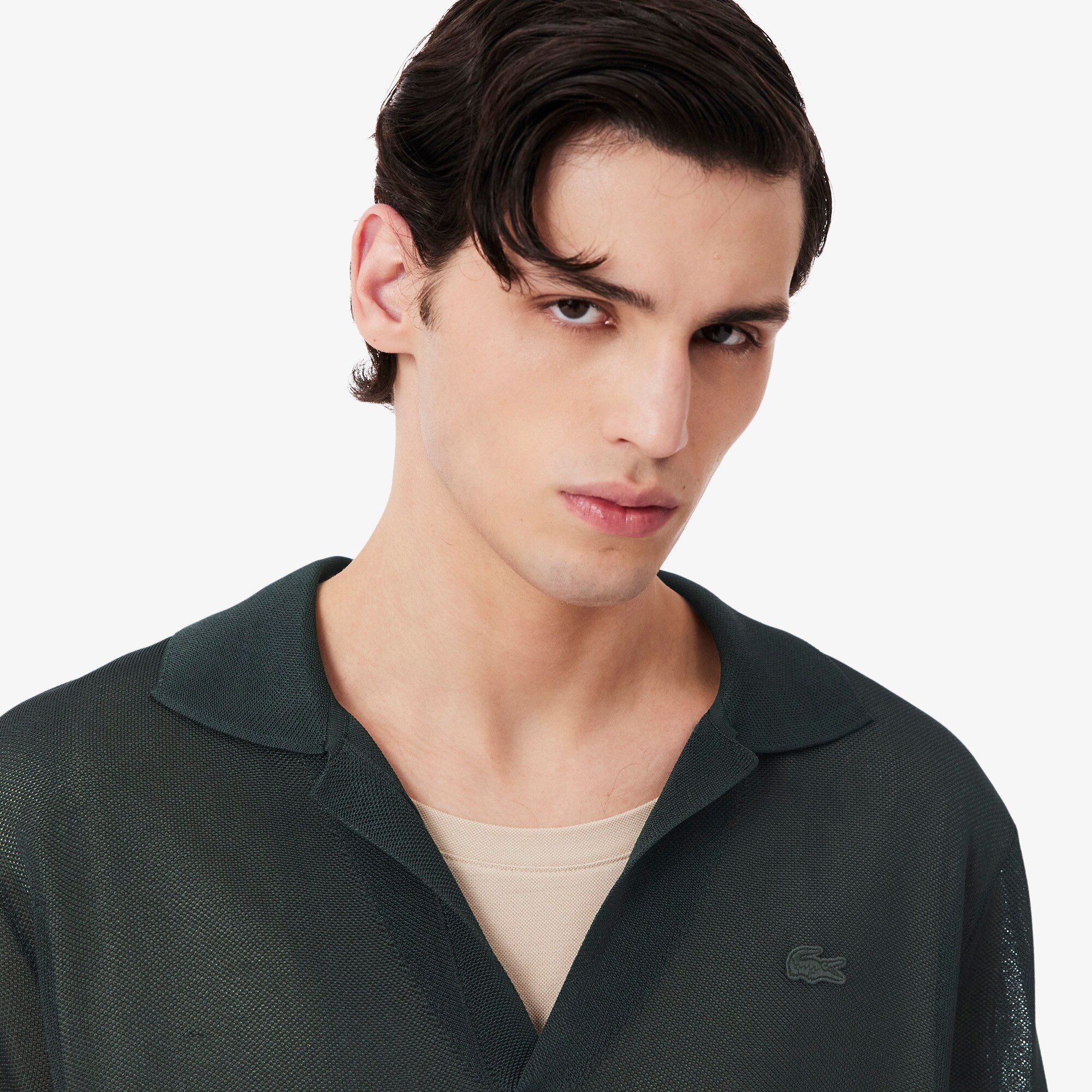 Runway Slim Fit Satin Piqu&eacute; Polo Shirt image number 1