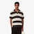 Short Sleeved Striped Polo Collar Sweater image number 0