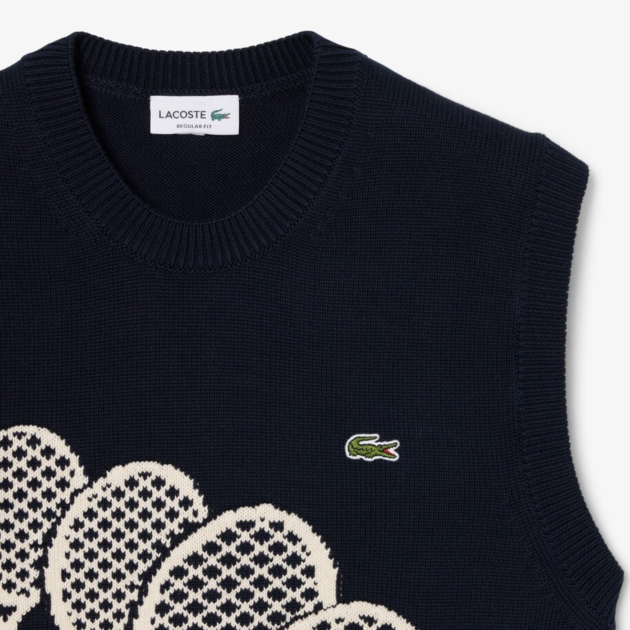 Cotton Jacquard Sweater Vest image number 1