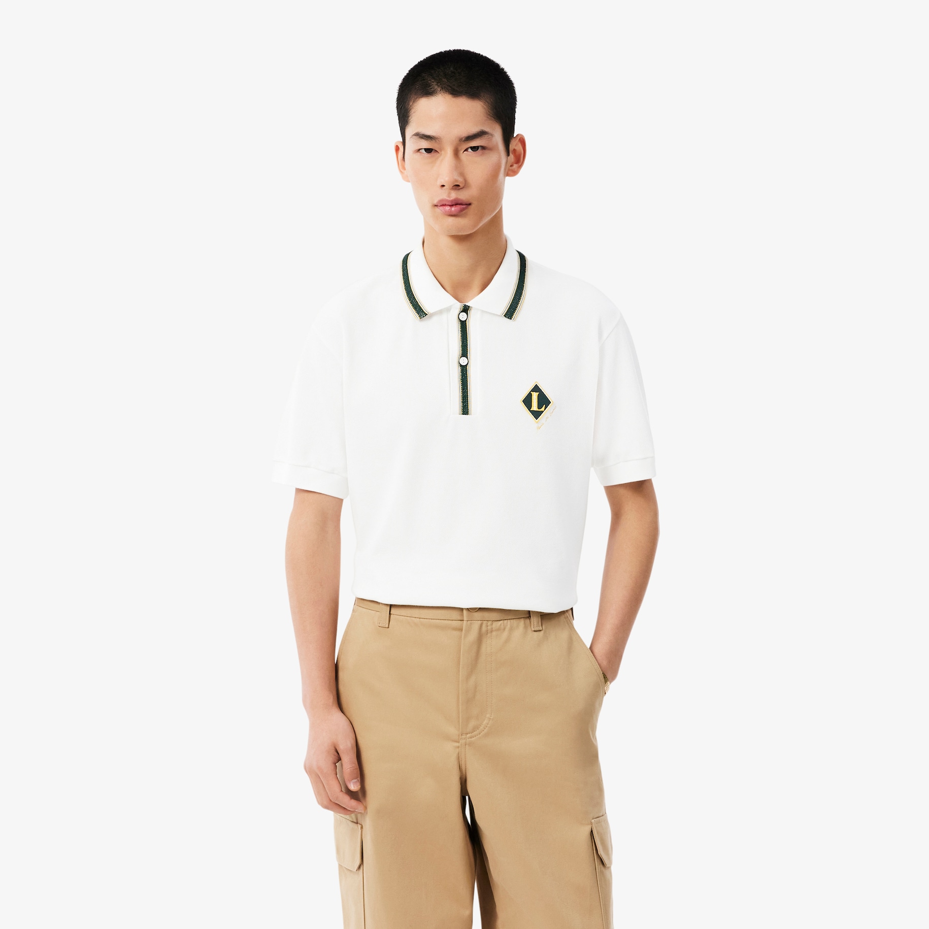 Classic Fit French Made Badge Accent Polo Shirt image number 0