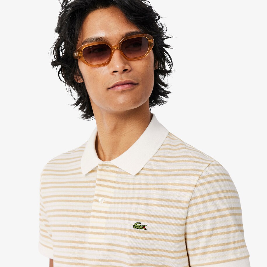 Classic Fit Striped Petit Piqu&eacute; Polo Shirt image number 1