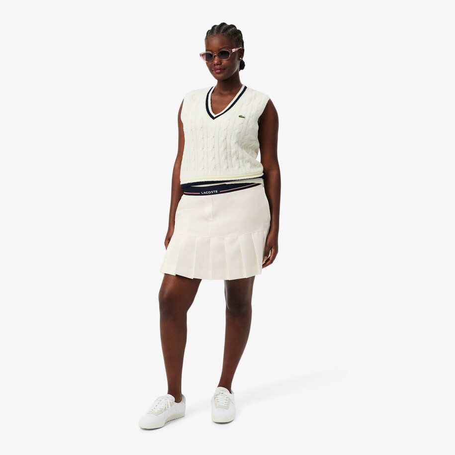 Short Pleated Wool Blend Skirt image number 6