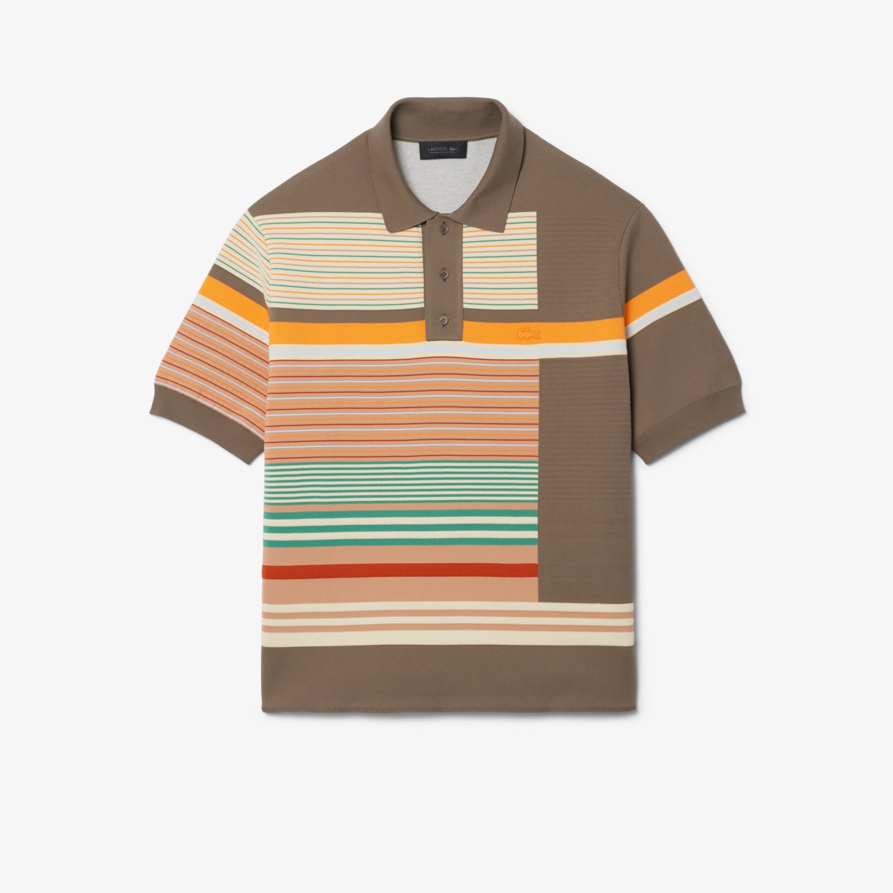 Sweater Kerah Polo Tekstur Bergaris Runway image number 3