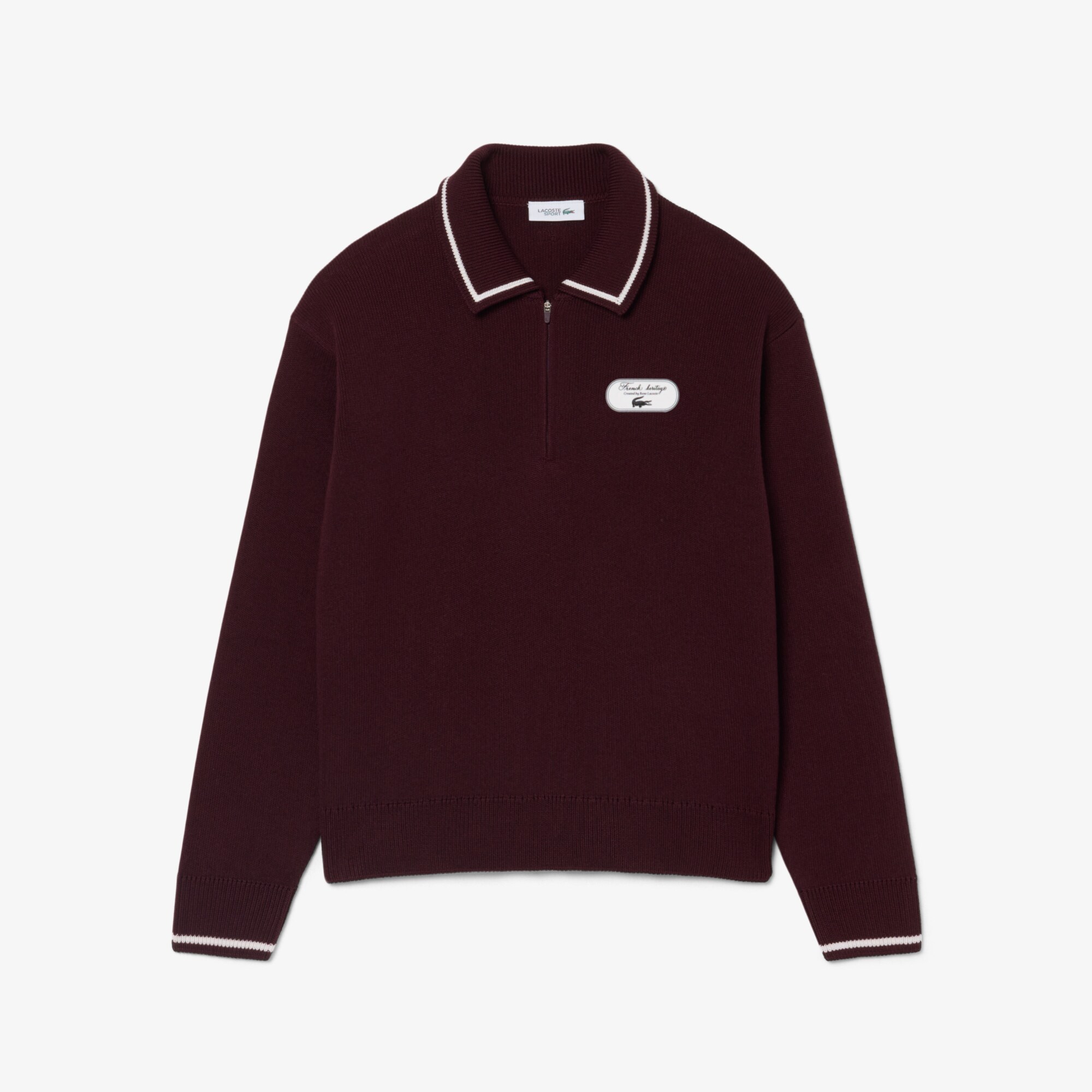 Sweater Badge Aksen Tennis Heritage Kerah Polo Resleting image number 3