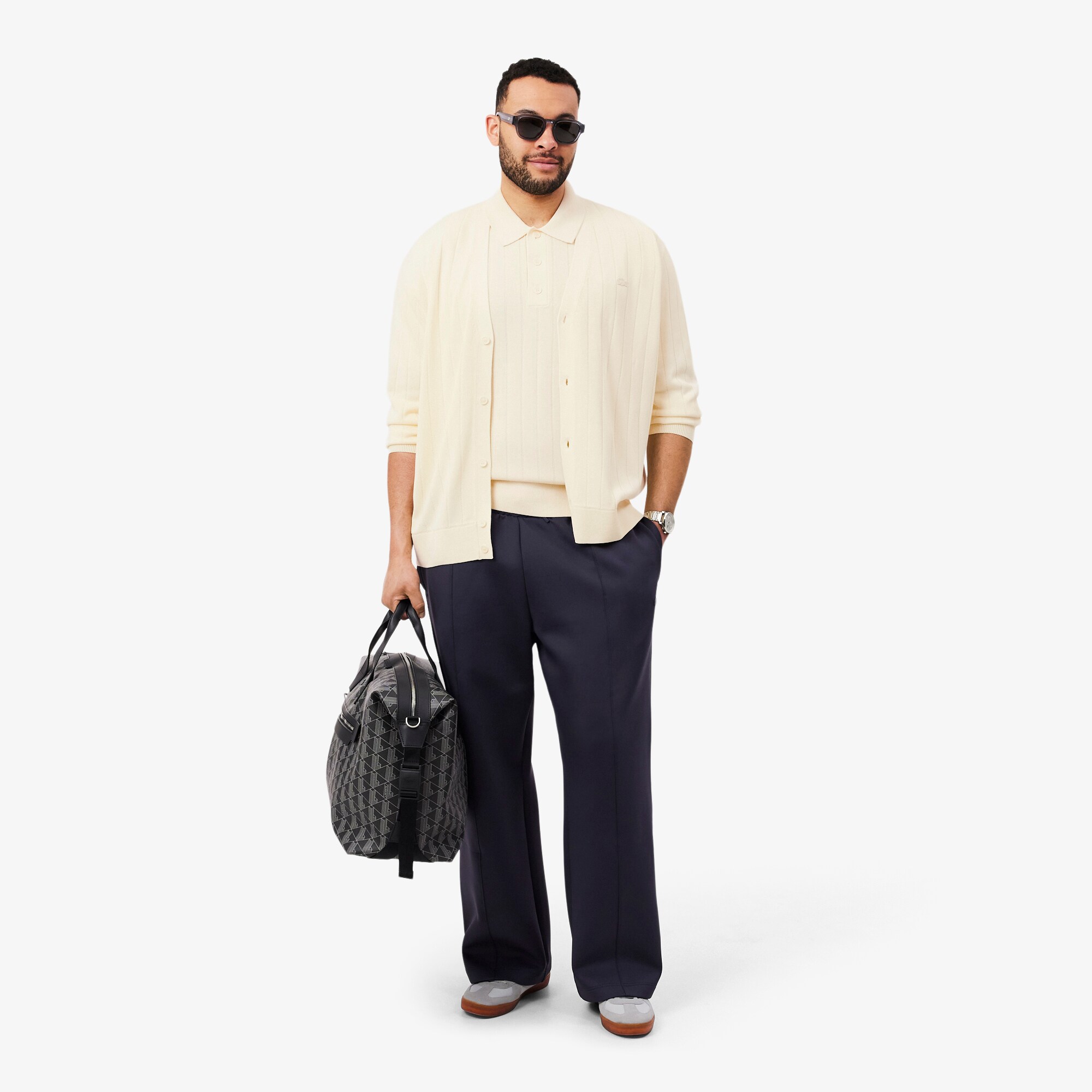 Rib Knit Cotton Blend Cardigan image number 7
