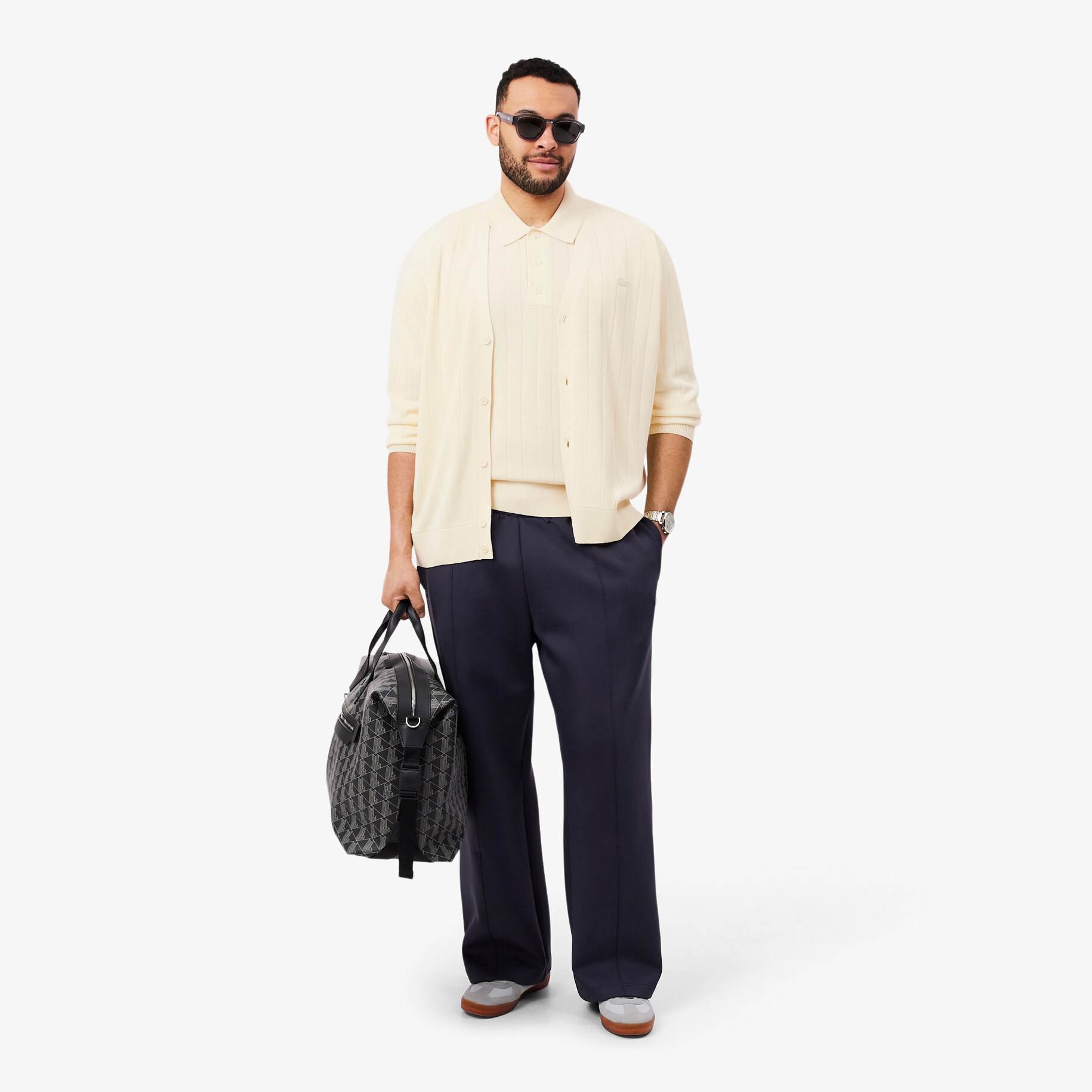 Rib Knit Cotton Blend Cardigan image number 7