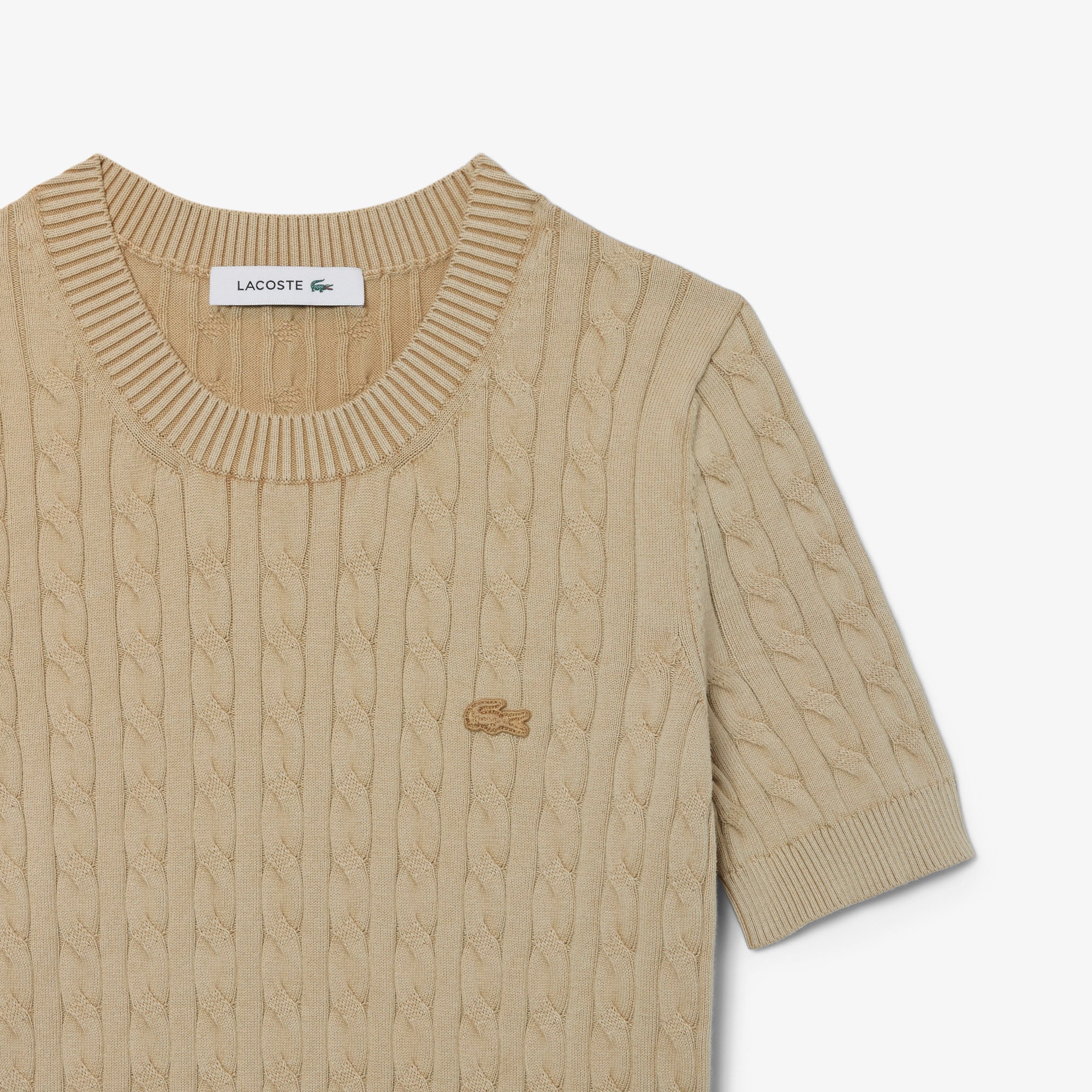 Washed Effect Cable Knit Sweater image number 4