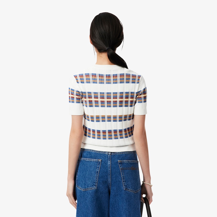 Short Sleeved Rib Knit Sweater image number 2