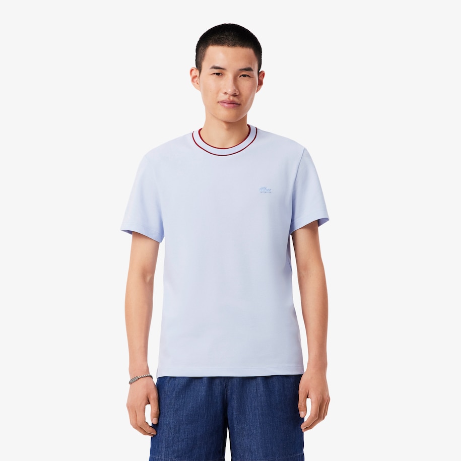 Stretch Piqu&eacute; Stripe Collar T-Shirt image number 0