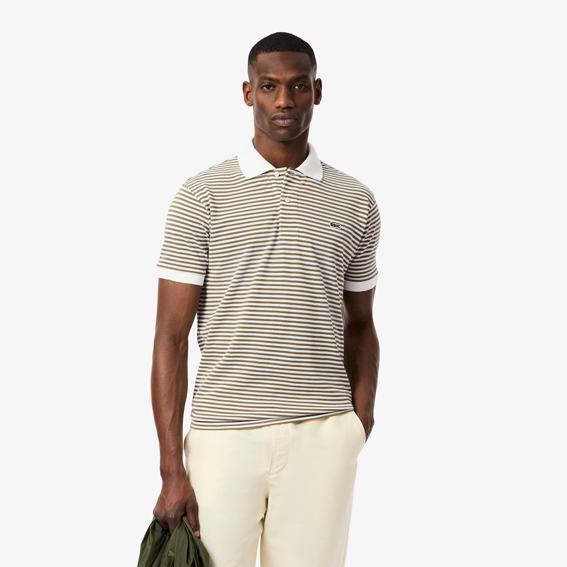 Classic Fit L.12.12 Striped Petit Piqu&eacute; Polo Shirt image number 0