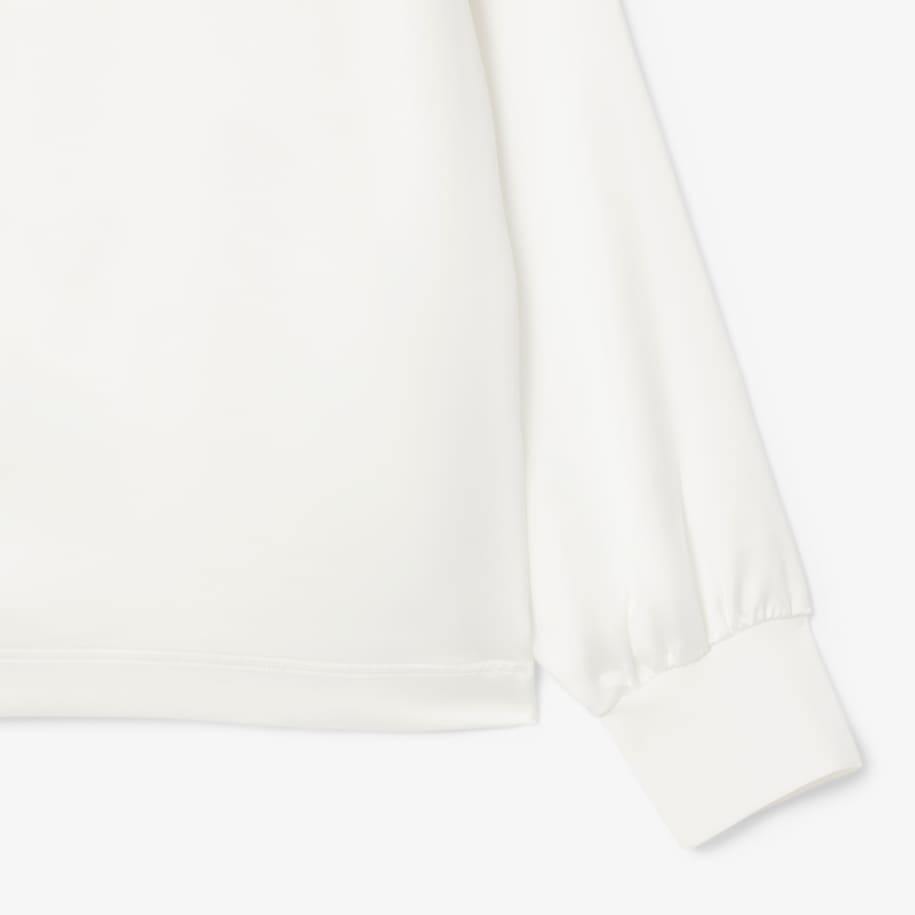 Long Sleeved Oversized Satin Polo Shirt image number 5