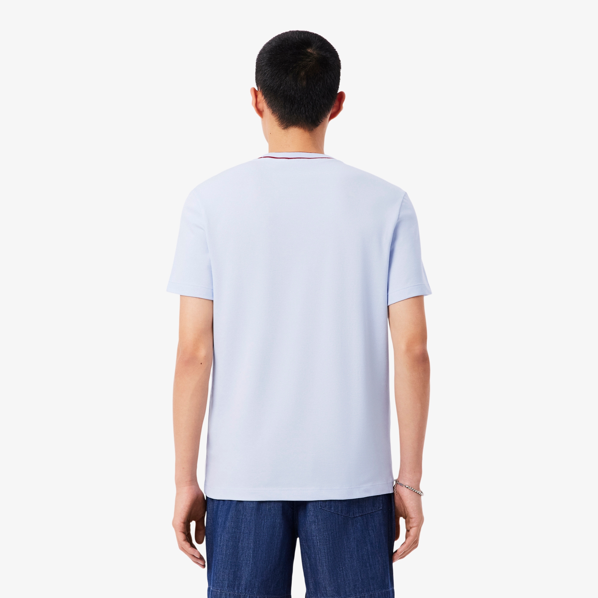 Stretch Piqu&eacute; Stripe Collar T-Shirt image number 2