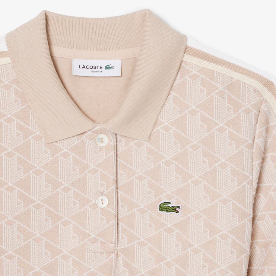 Slim Fit Monogram Jacquard Polo Dress image number 4