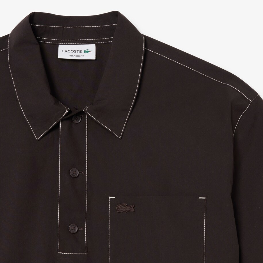 Kemeja Pria Relaxed Fit Poplin Lengan Pendek image number 4