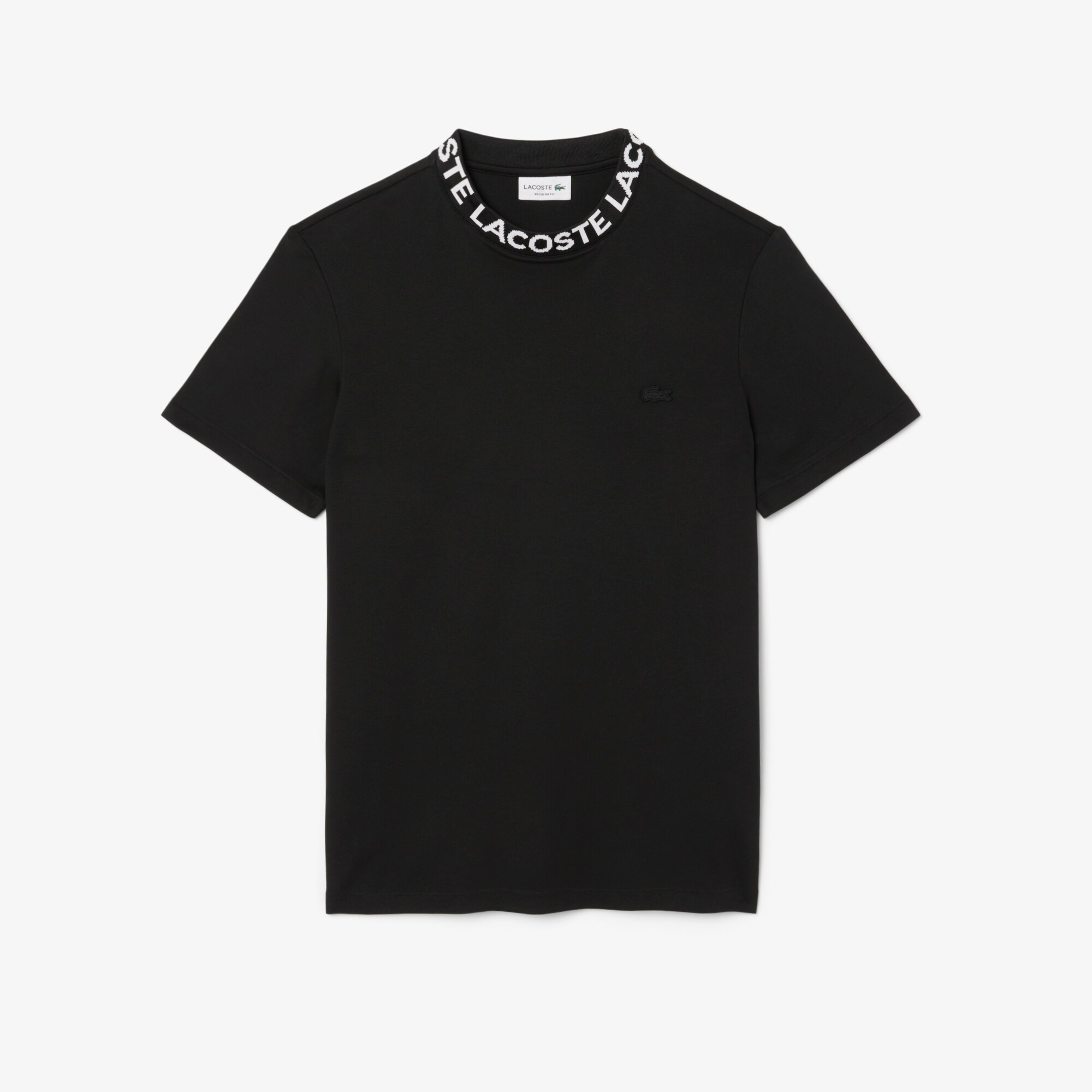 Regular Fit Jacquard Neck Stretch T-Shirt image number 3