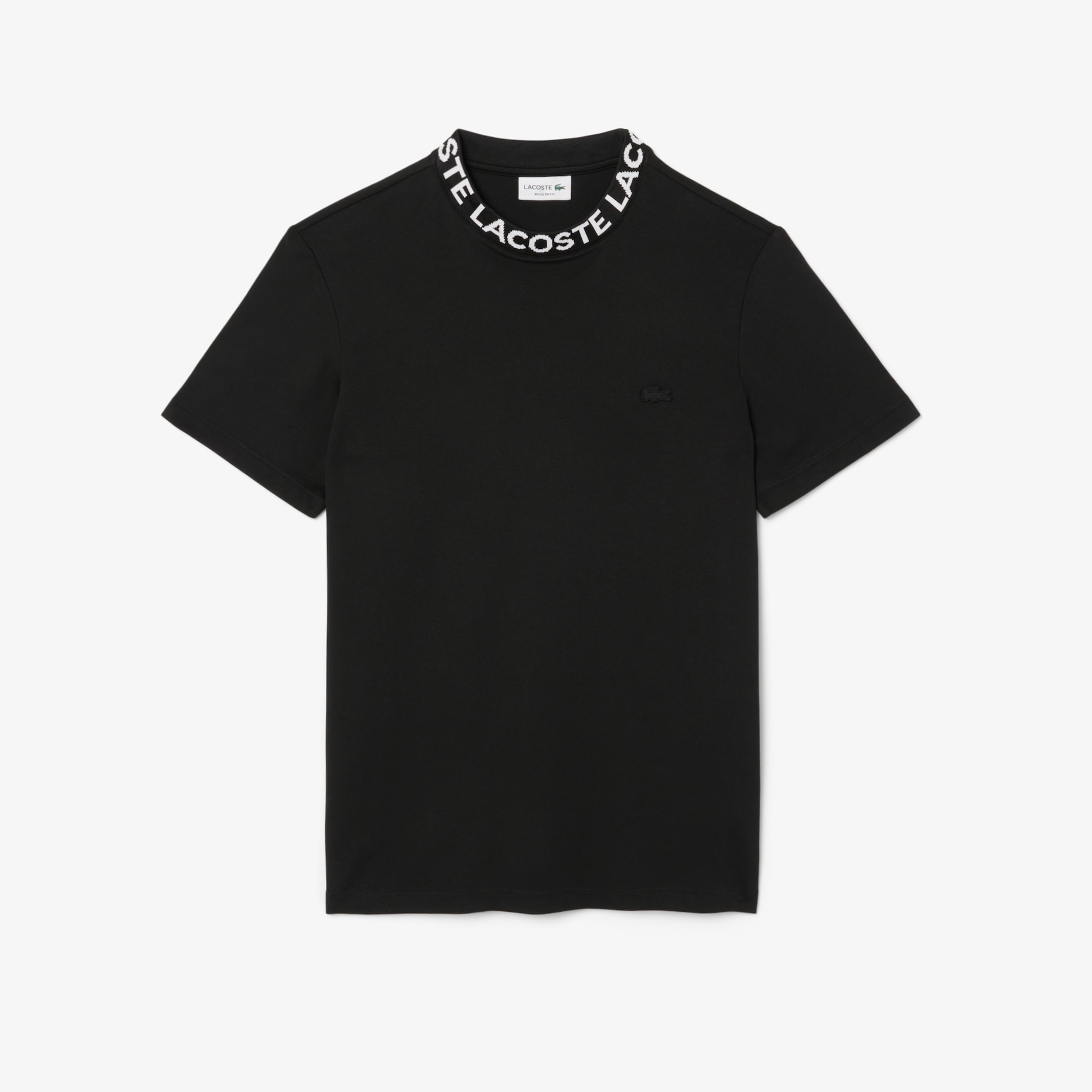 Regular Fit Jacquard Neck Stretch T-Shirt image number 3