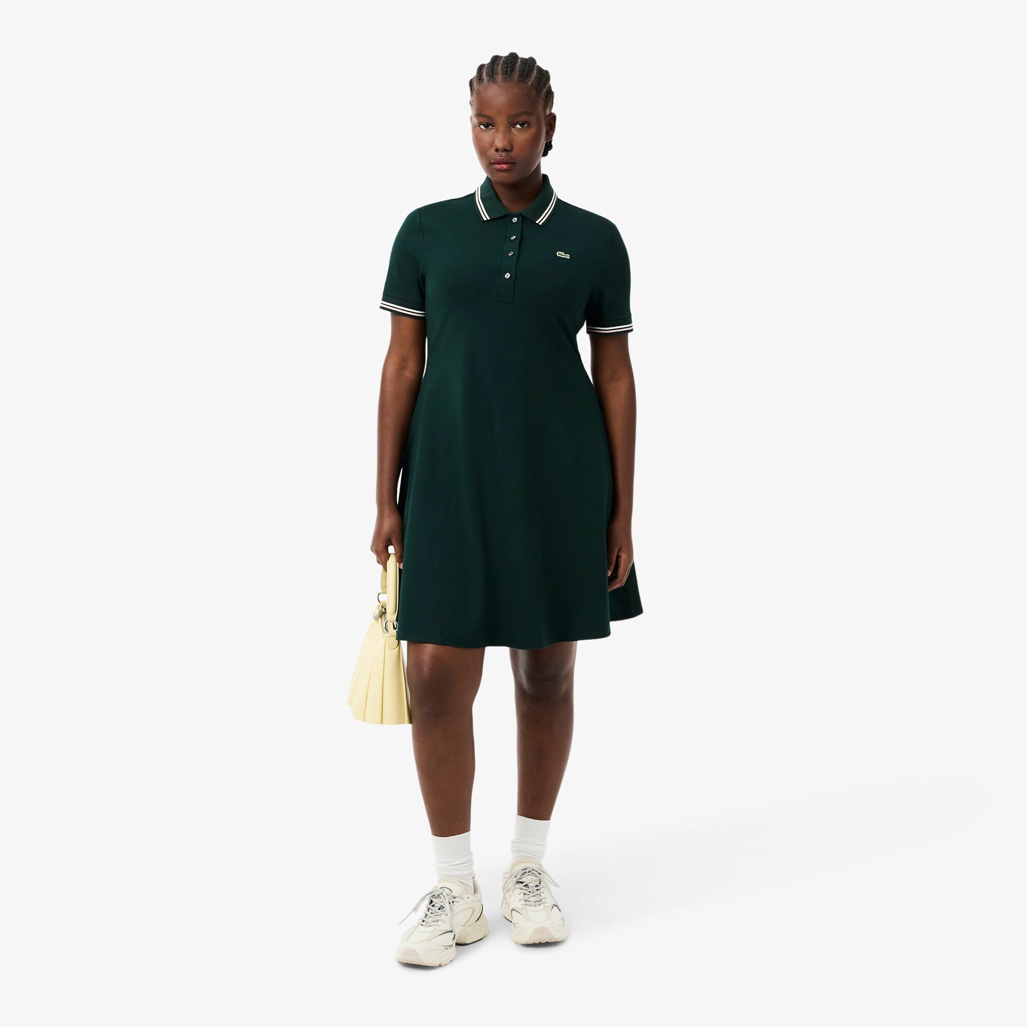 Stretch Polo Collar Skater Dress image number 5