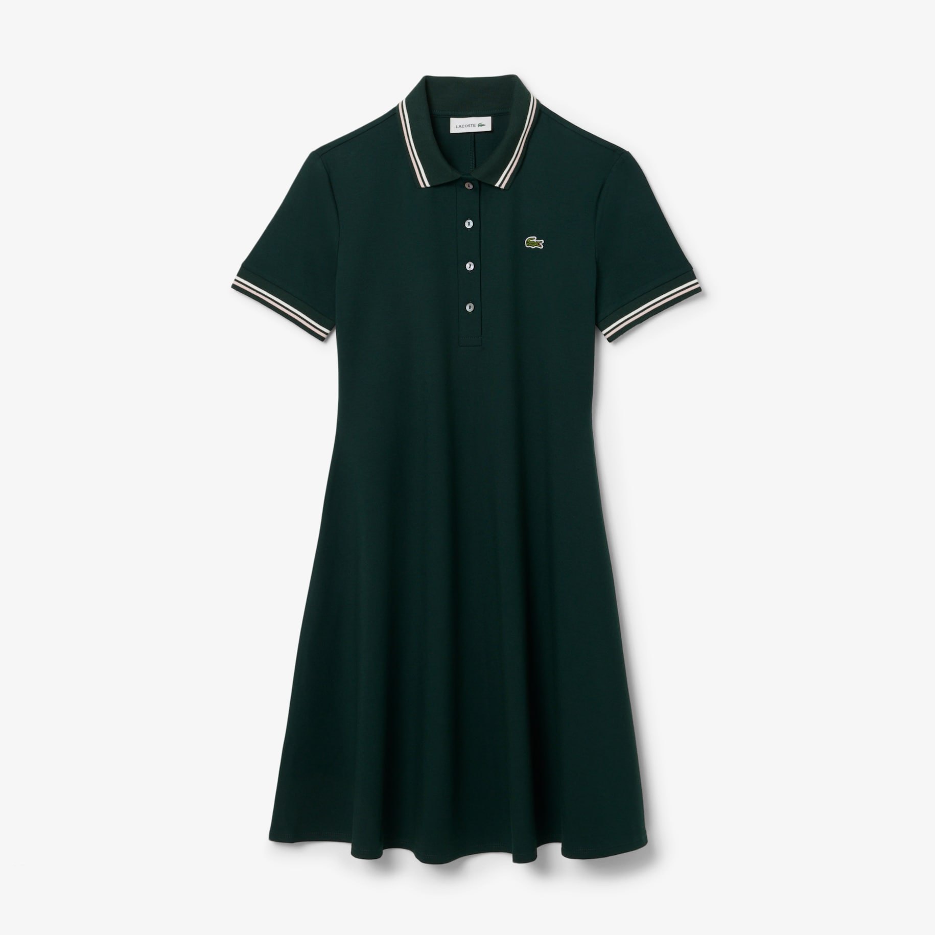 Stretch Polo Collar Skater Dress image number 3