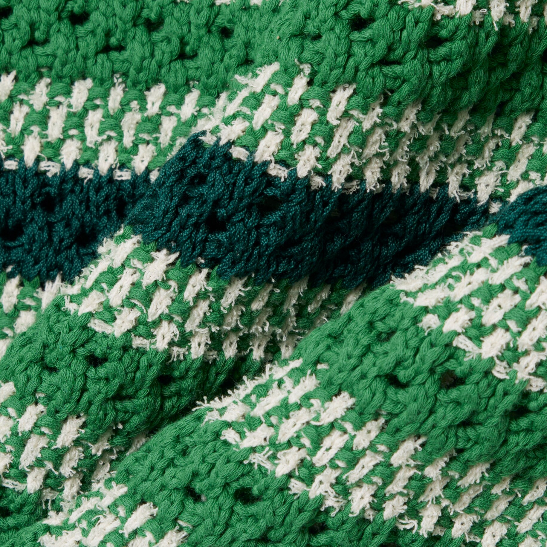 Sweater Kerah Polo Garis Renda Runway image number 6