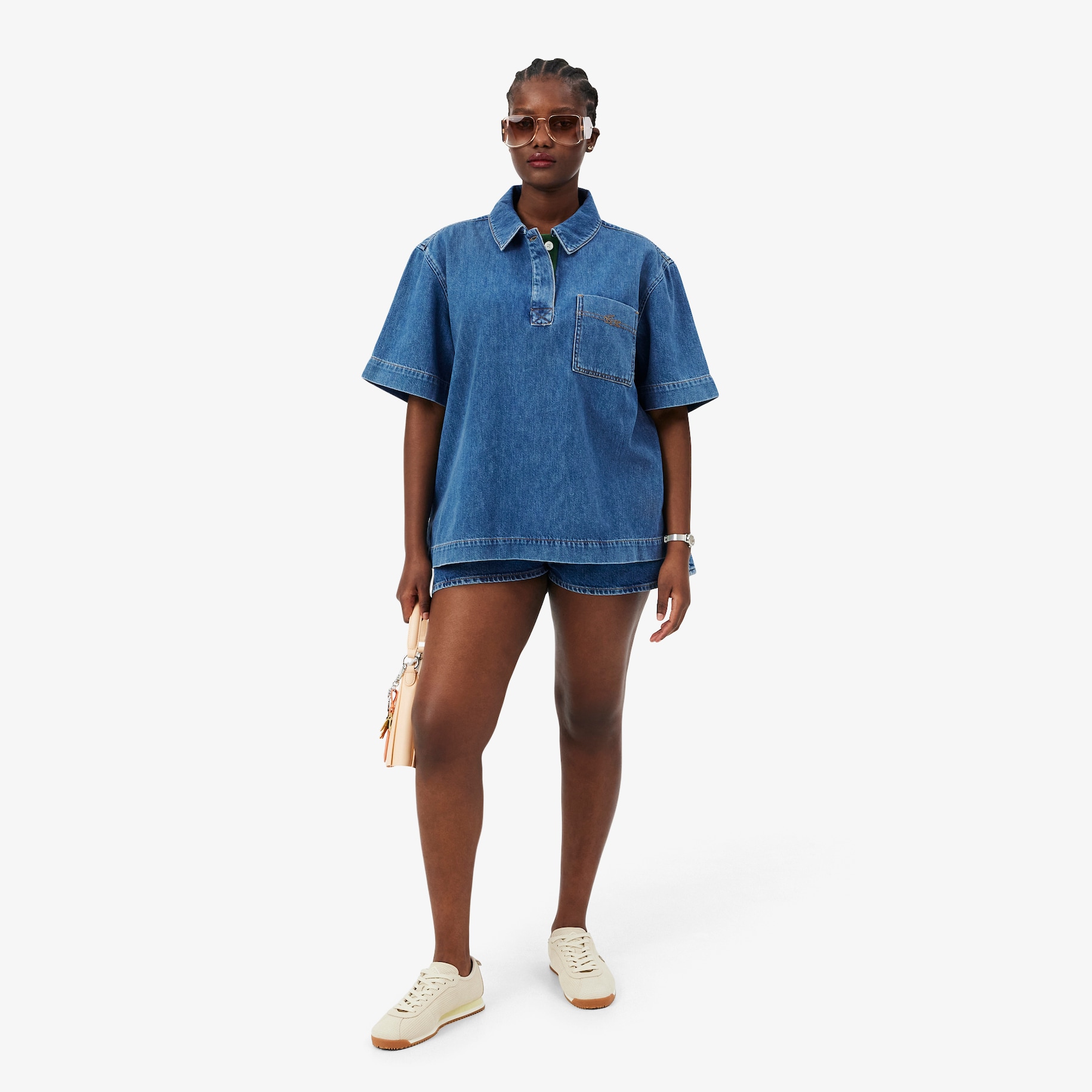 Kaos Polo Denim Oversized Lightweight image number 9