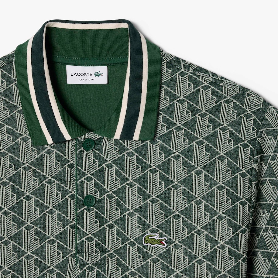 Classic Fit Monogram Jacquard Polo Shirt image number 4