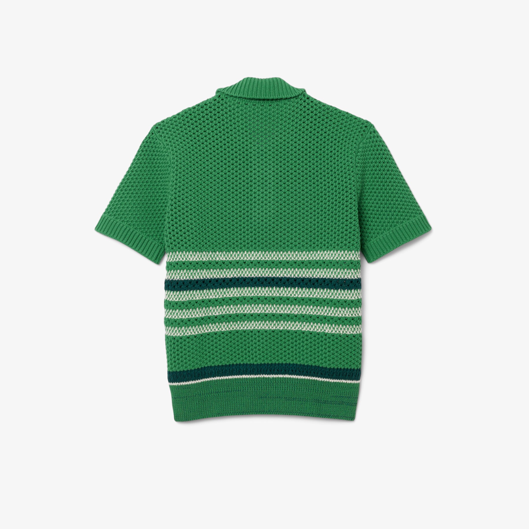 Sweater Kerah Polo Garis Renda Runway image number 4