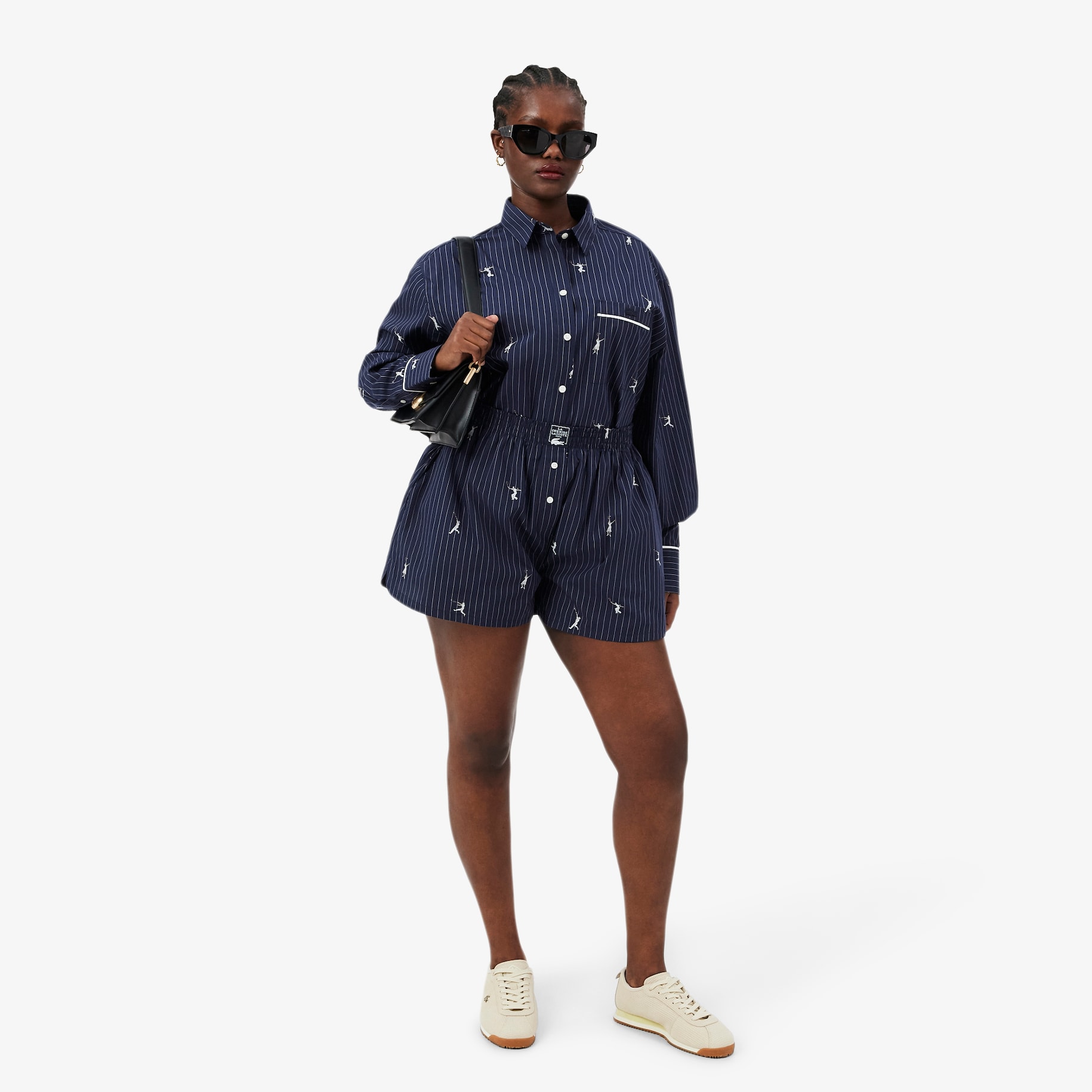 Kemeja Wanita Oversized dengan Motif Jacquard image number 10